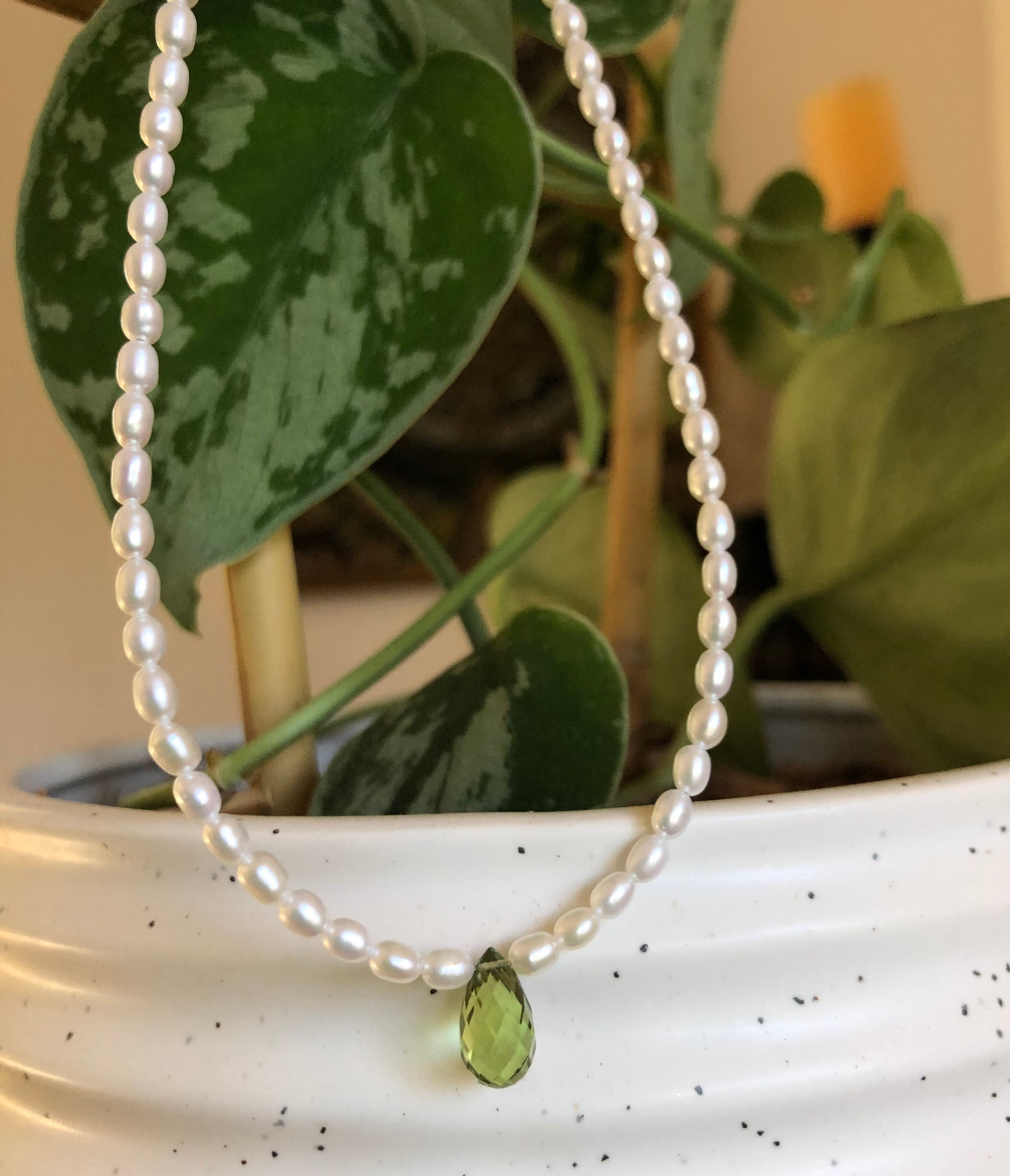 Mini pearl necklace with briolettes Ai87