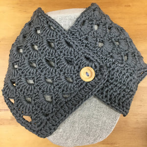 Crochet Vintage Button Scarf